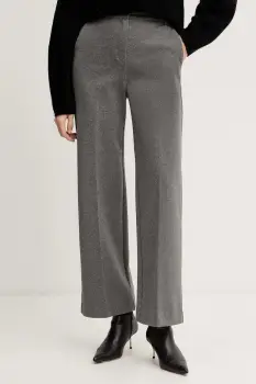 Weekend Max Mara pantaloni ZELOTA culoarea gri, lat, high waist, 2525786012600 imagine