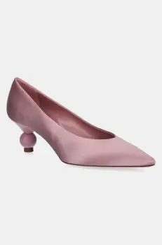 Weekend Max Mara pantofi cu toc RENZASATIN culoarea roz, 2515521055600 imagine