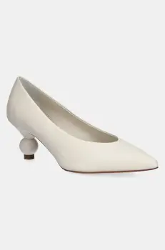 Weekend Max Mara pantofi de piele RENZA culoarea bej, cu toc drept, 2515521054600 imagine