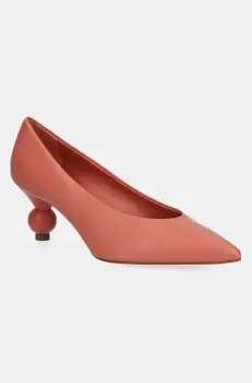 Weekend Max Mara pantofi de piele RENZA culoarea portocaliu, pe toc jos, 2515521054600 imagine