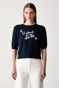 Weekend Max Mara pulover cu maneca scurta pentru femei cu bumbac WKDFIACRE imagine