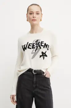 Weekend Max Mara pulover de casmir femei, culoarea bej, light, 2515361011600 imagine