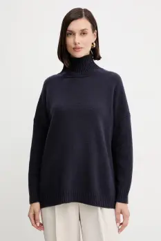 Weekend Max Mara pulover de lana BORGIA culoarea bleumarin, cu guler, 2525366112600 imagine