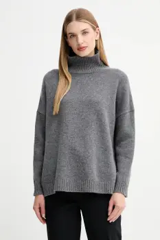 Weekend Max Mara pulover de lana BORGIA culoarea gri, cu guler, 2525366112600 imagine