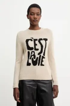 Weekend Max Mara pulover de lana NITRA culoarea bej, 2525366292600 imagine