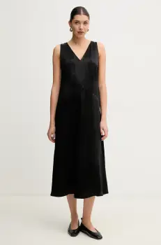 Weekend Max Mara rochie culoarea negru, midi, evazati, 2515221081600 imagine