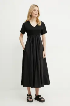 Weekend Max Mara rochie culoarea negru, midi, evazati, 2515621082600 imagine