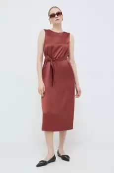 Weekend Max Mara rochie culoarea rosu, midi, drept imagine
