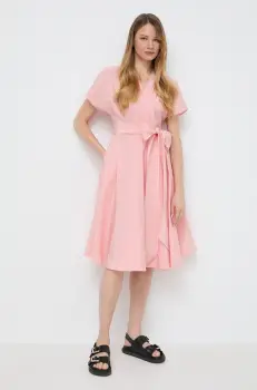 Weekend Max Mara rochie culoarea roz, mini, evazati imagine