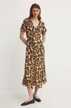 Weekend Max Mara rochie de matase midi, evazati, 2415221043600 imagine