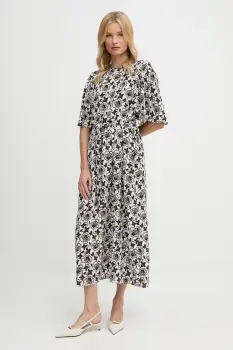 Weekend Max Mara rochie de matase VARESE culoarea maro, maxi, evazati, 2525226051600 imagine