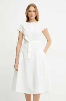 Weekend Max Mara rochie din bumbac culoarea alb, mini, evazati, 2515221142600 imagine