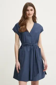 Weekend Max Mara rochie din bumbac culoarea albastru marin, mini, evazati, 2515221132600 imagine