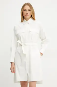 Weekend Max Mara rochie din bumbac culoarea bej, mini, drept, 2515221082600 imagine