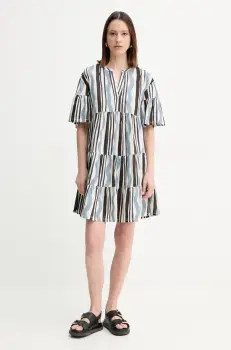 Weekend Max Mara rochie din bumbac culoarea bej, mini, evazati, 2515621072600 imagine