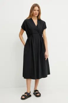 Weekend Max Mara rochie din bumbac culoarea negru, midi, evazati, 2515221052600 imagine