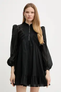 Weekend Max Mara rochie din bumbac culoarea negru, mini, evazata, 2515231023600 imagine