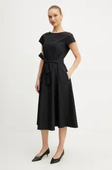 Weekend Max Mara rochie din bumbac culoarea negru, mini, evazati, 2515221142600 imagine