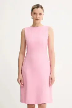 Weekend Max Mara rochie din bumbac culoarea roz, mini, evazata, 2515221016600 imagine