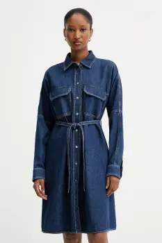 Weekend Max Mara rochie jeans BALENIO culoarea bleumarin, mini, evazati, 2525226081600 imagine