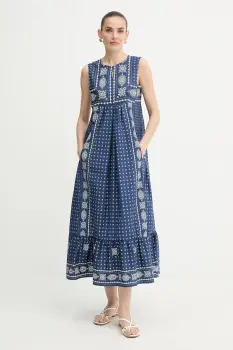 Weekend Max Mara rochie MANILA culoarea albastru marin, maxi, evazati, 2525226021600 imagine