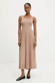 Weekend Max Mara rochie MARKUS culoarea bej, midi, evazati, 2525326011600 imagine