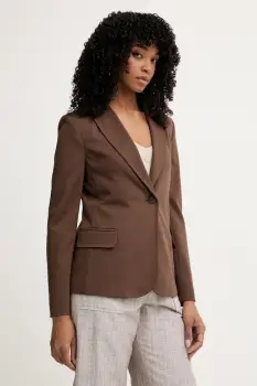 Weekend Max Mara sacou cu un singur rand de nasturi de dama cu vascoza CARBONE imagine