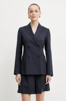 Weekend Max Mara sacou culoarea albastru marin, cu doua randuri de nasturi, neted, 2515041031600 imagine