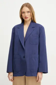 Weekend Max Mara sacou culoarea bleumarin, un singur rand de nasturi, uni, 2515041052600 imagine