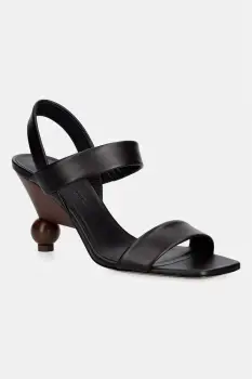 Weekend Max Mara sandale cu toc inalt din piele Wkaaffetto imagine