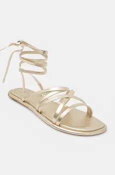 Weekend Max Mara sandale de piele FIABE femei, culoarea auriu, 2515521095600 imagine