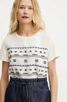 Weekend Max Mara tricou din amestec de in femei, culoarea bej, 2515941112600 imagine