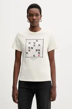 Weekend Max Mara tricou din bumbac CLOWN culoarea bej, 2525976012600 imagine