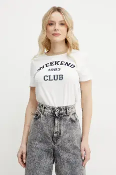 Weekend Max Mara tricou din bumbac femei, culoarea alb, 2515971051600 imagine