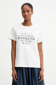 Weekend Max Mara tricou din bumbac GUGLIA culoarea alb, 2525976031600 imagine