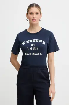 Weekend Max Mara tricou din bumbac TENUE culoarea bleumarin, 2615971051600 imagine