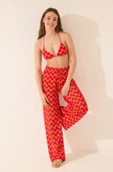 women'secret pantaloni culoarea roz, lat, high waist, 5549003 imagine