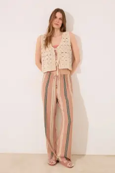 women'secret pantaloni de pijama culoarea maro, 3709680 imagine