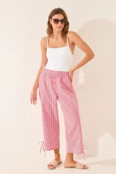 women'secret pantaloni pijama bumbac culoarea bordo, bumbac, 3709664 imagine