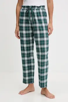 women'secret pantaloni pijama bumbac culoarea verde, bumbac, 3702291 imagine