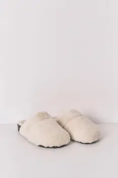 women'secret papuci de casa HOMEWEAR ANIMAL PRINT culoarea bej, 4992534 imagine