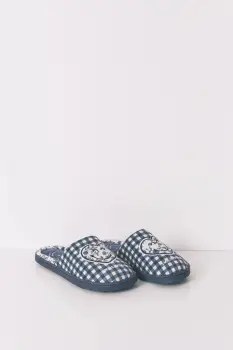 women'secret papuci de casa MULTILICENSE COTTAGE culoarea bleumarin, 4992542 imagine