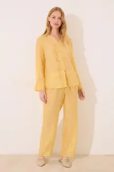 women'secret pijama culoarea galben, 2549786 imagine