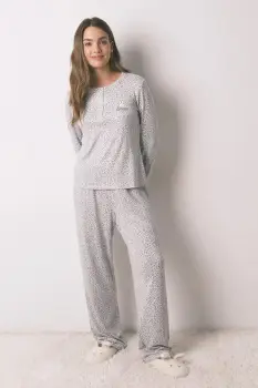 women'secret pijama culoarea gri, 3132167 imagine