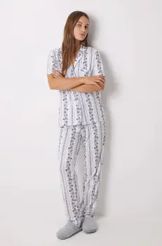 women'secret pijama MIX AND MATCH HAMPTONS femei, culoarea bej, 4858813 imagine