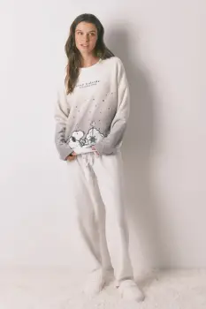 women'secret pijama SNOOPY culoarea gri, 3132170 imagine