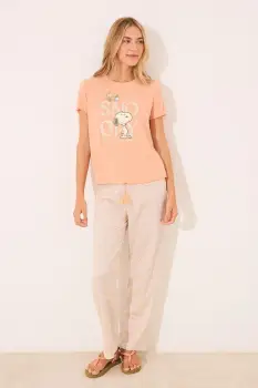 women'secret pijama SNOOPY culoarea portocaliu, 3139891 imagine