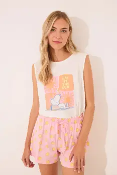 women'secret pijamale de bumbac culoarea alb, bumbac, 3132109 imagine