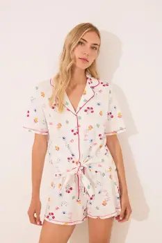 women'secret pijamale de bumbac culoarea alb, bumbac, 3132114 imagine