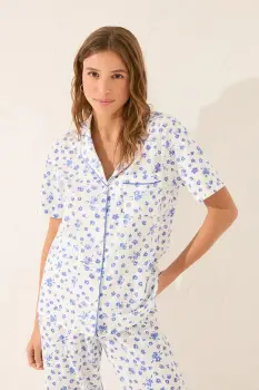 women'secret pijamale de bumbac culoarea alb, bumbac, 3139889 imagine